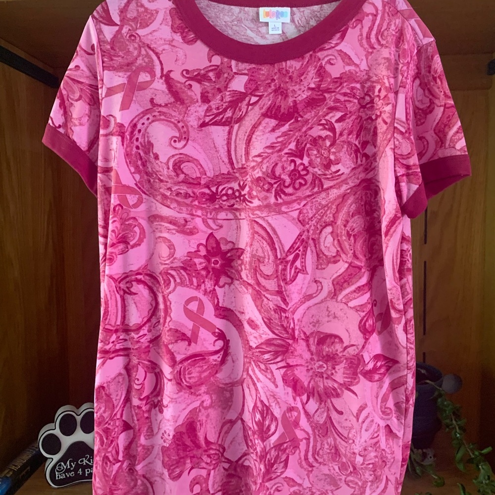 LuLaRoe Pink Floral Short Sleeve Top